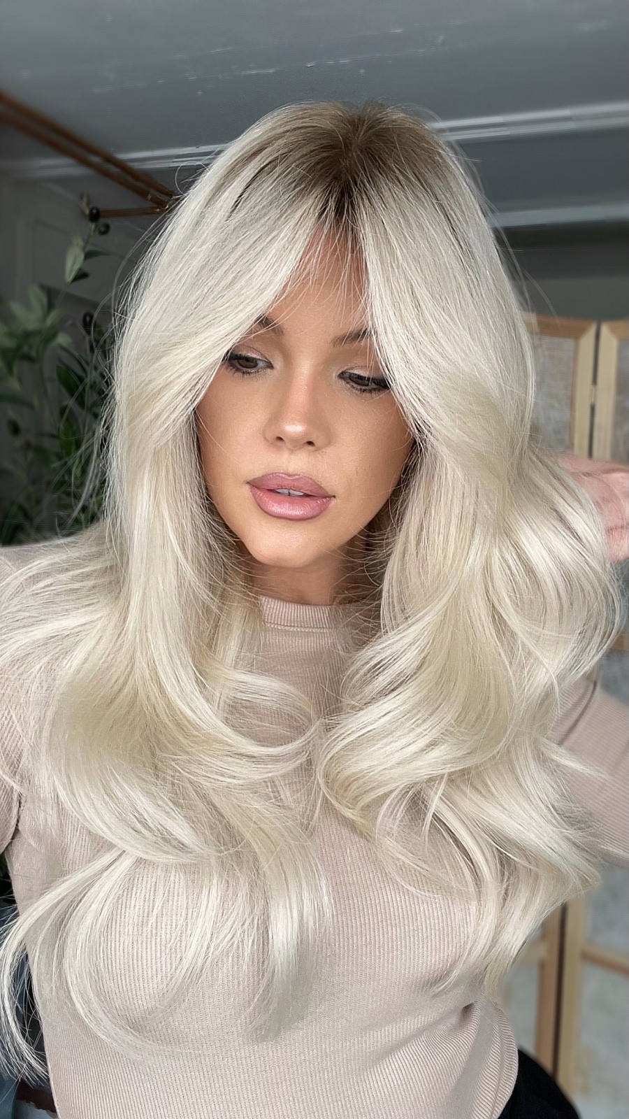 Ombre Blonde with Ash Roots Wave Lace Front 100% Human Hair Wigs 13×4