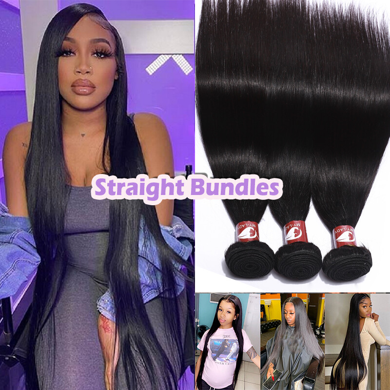 100% Virgin Remy Human Hair Extensions Sew in Bundles Weft Weave 300G FULL HEAD