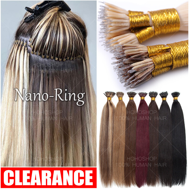 200PCS THICK Nano Ring 100% Remy Human Hair Extensions I TIP Micro Loop Bead 1G