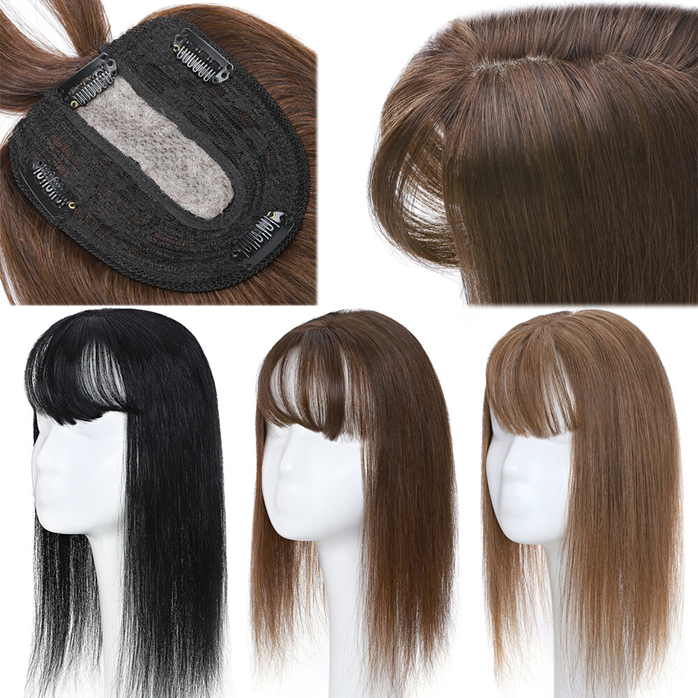 Topper 100% Human Hair Top Toupee Piece Clip in Hairpiece Indian Wig Women 6-20″