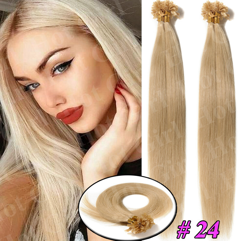 Remy Nail U-Tip Human Hair Extensions Keratin Pre Bonded THICK Red 100/200S/300S