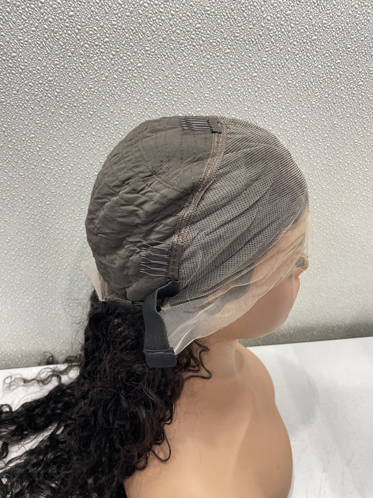Natural Black Water Wave Human Hair Blend 13×4 Lace Front 180% Density Wig, 26″