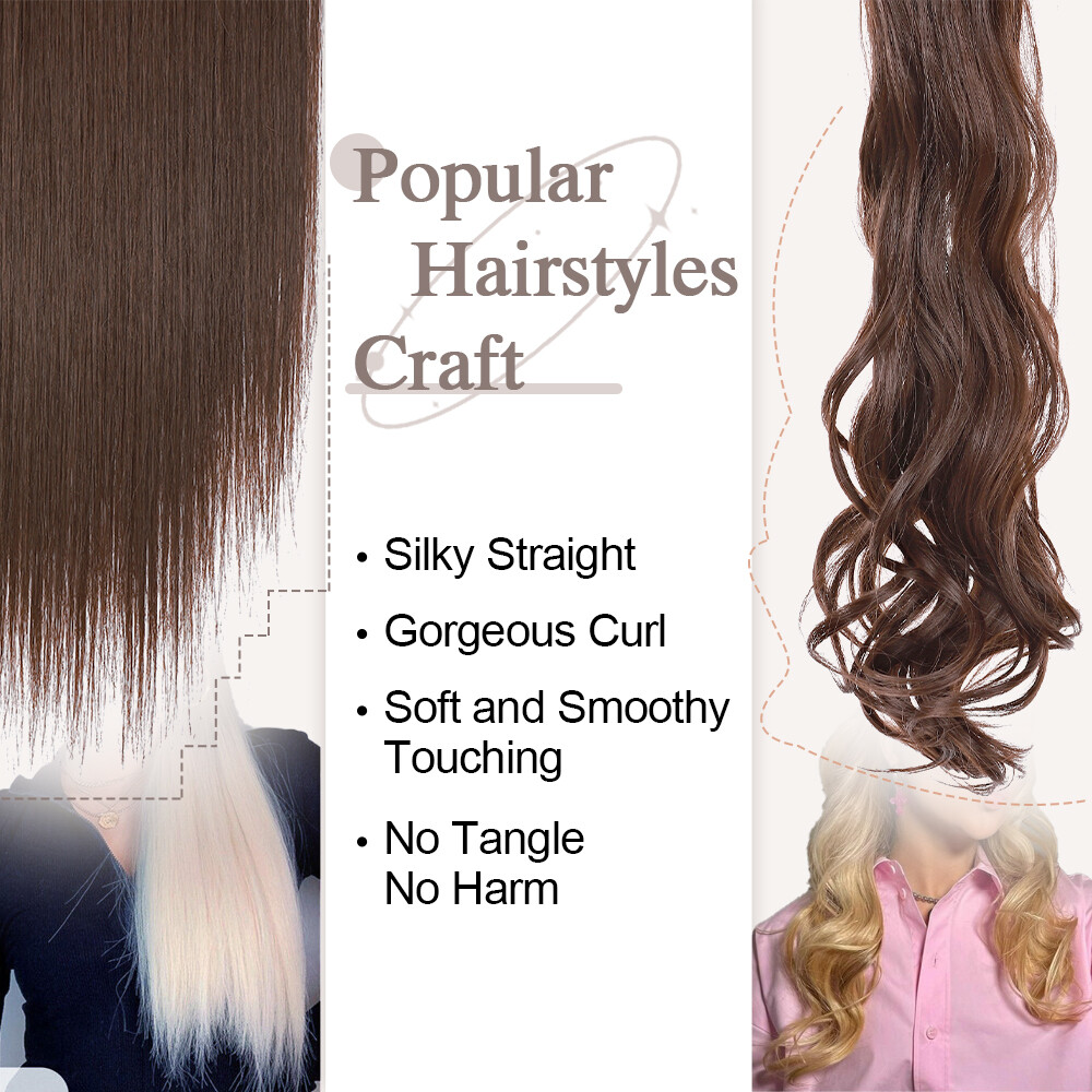 Corn Mega Thick Clip in Ponytail Hair Extension 100% Natural as Human Wave Wavy