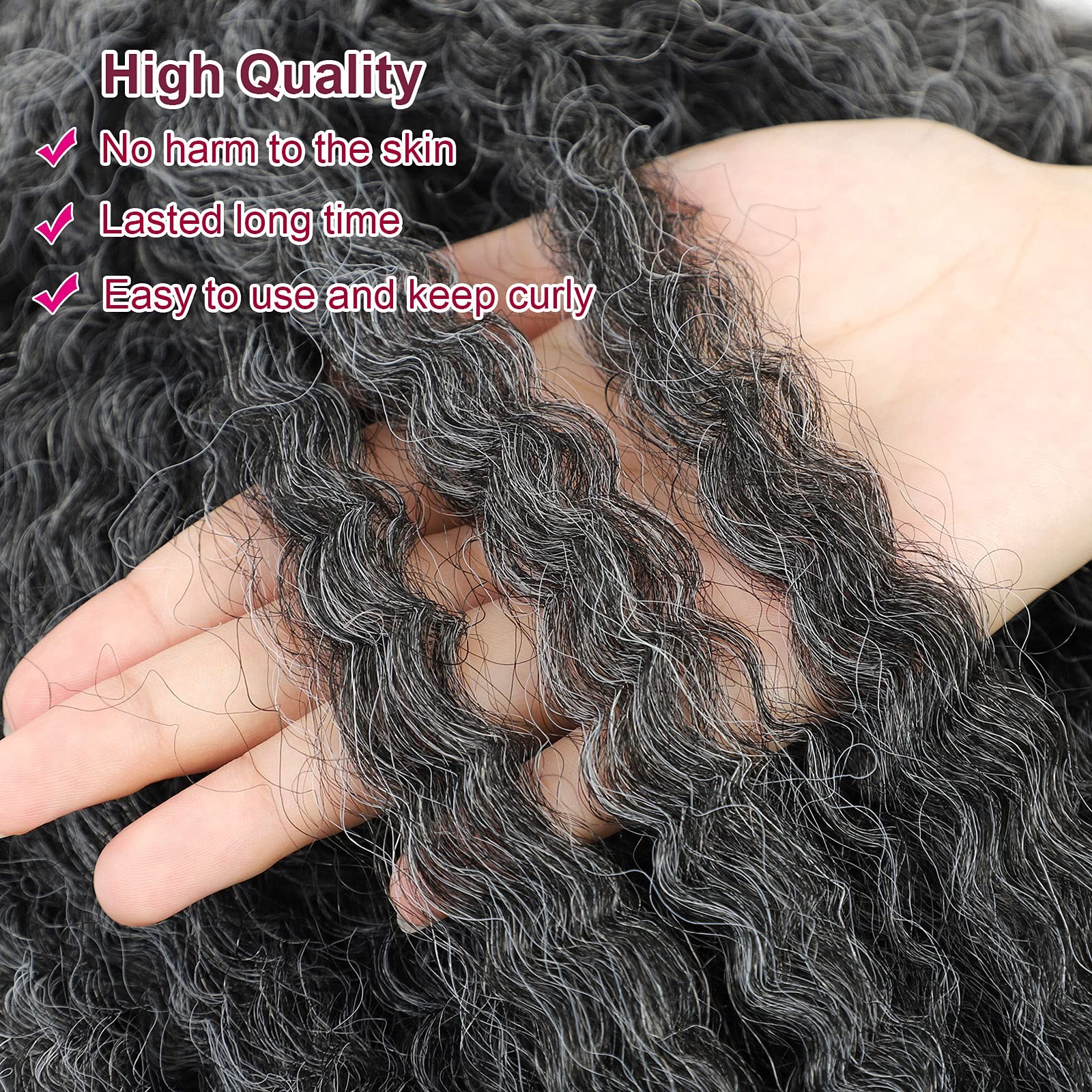 Dansama Grey Marley Twist Braiding Hair Curly Crochet Braids For Soft Locs