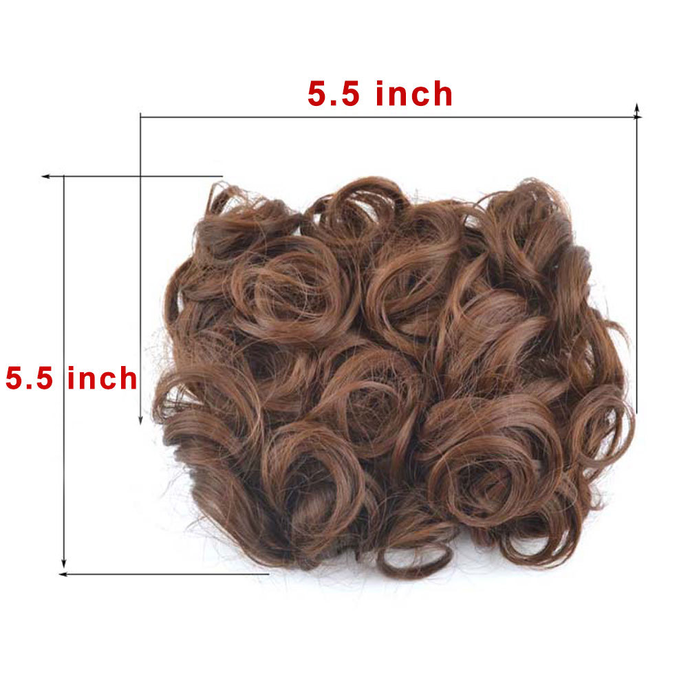 MEGA LARGE THICK Curly Chignon Messy Bun Updo Clip in Hair Extensions AS REAL US