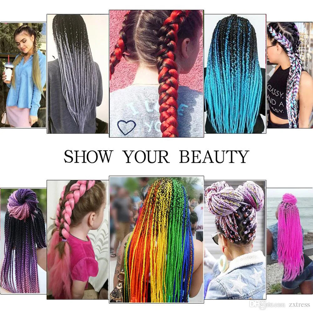 1 Pack 24Inch Synthetic Braiding Hair Synthetic Crochet Braids Hair Extensions