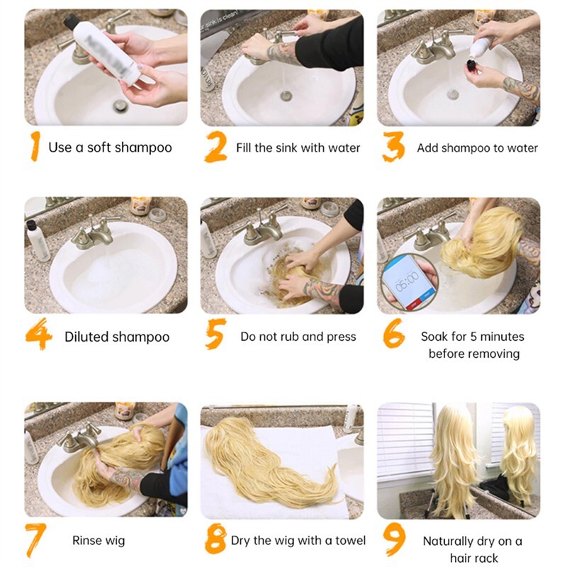 Short Straight Rooted Blonde Mix Synthetic Hair Wig Women Soft Natural Daily