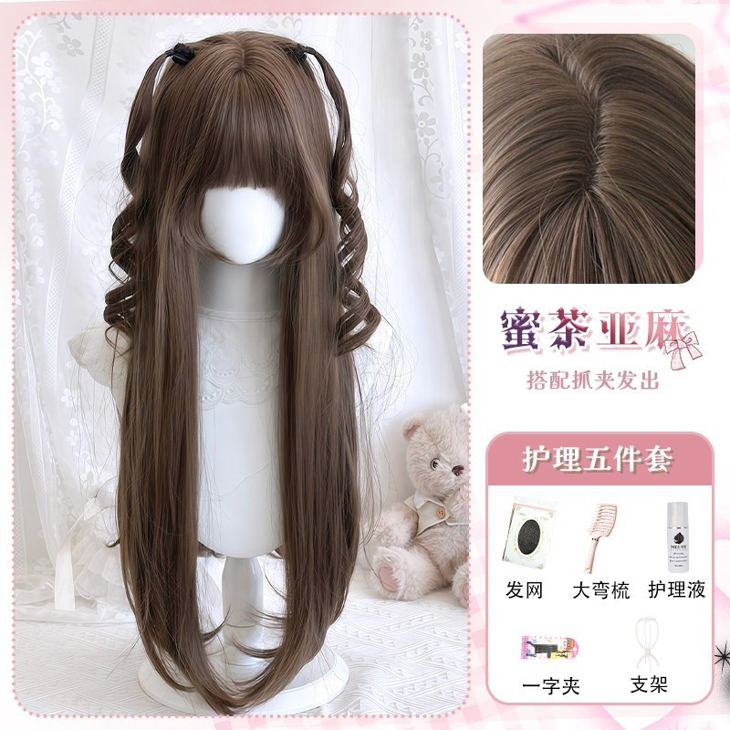 Japanese-style Harajuku long straight hair Lolita wig cos Princess