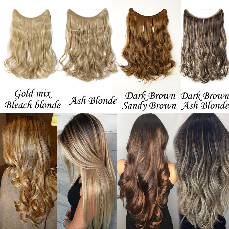 US Thick Full Head Hair Extensions Invisible Hidden Headband Hair Peice