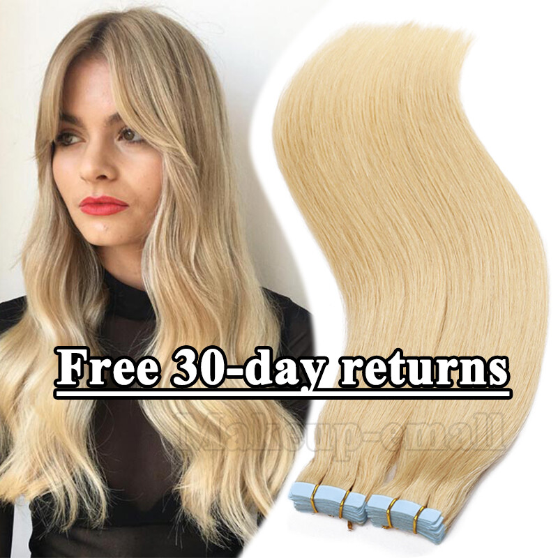 Deluxe 100% Remy Human Hair Tape in Extensions 80PCS Weft THICK Volume 200G US
