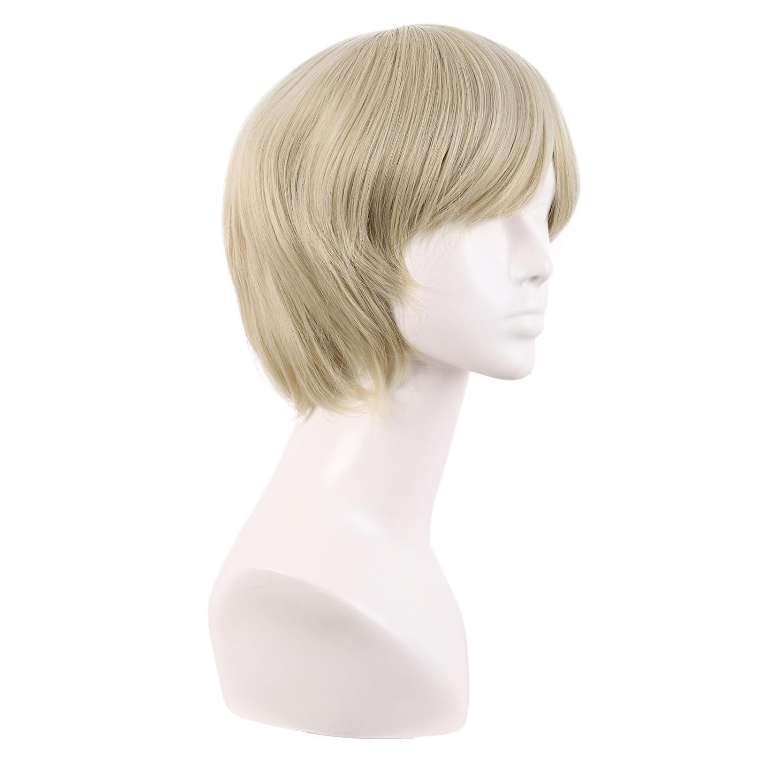 10 Inch Light Blonde Side Bangs Wig for Men – Modern Heat Resistant Style