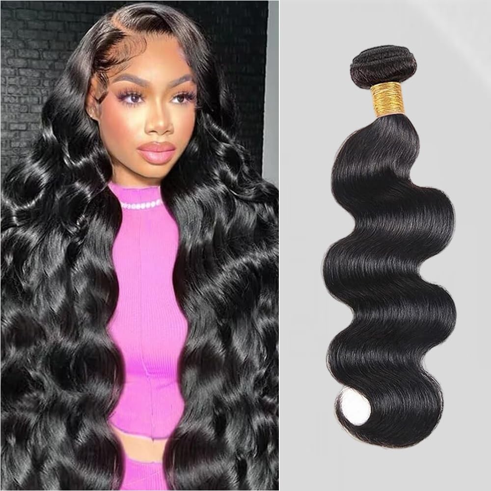 Body Wave Bundles Human Hair 1 Bundle 12 Inches 100% Human Hair Bundles 12A N…