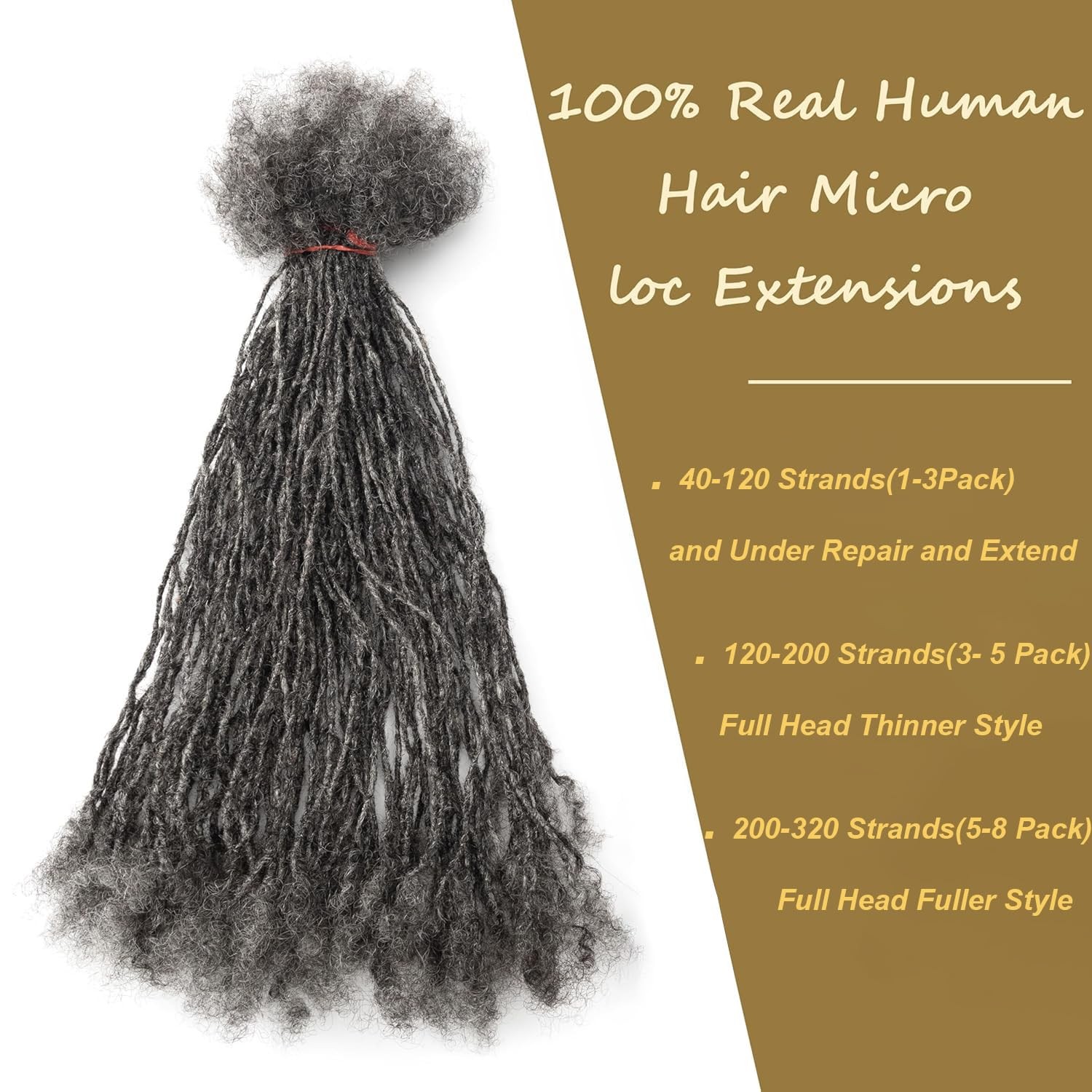 Ev&Et Sister Locs Extesnions Human Hair 0.2Cm 40 Strands Thickness Micro Locs