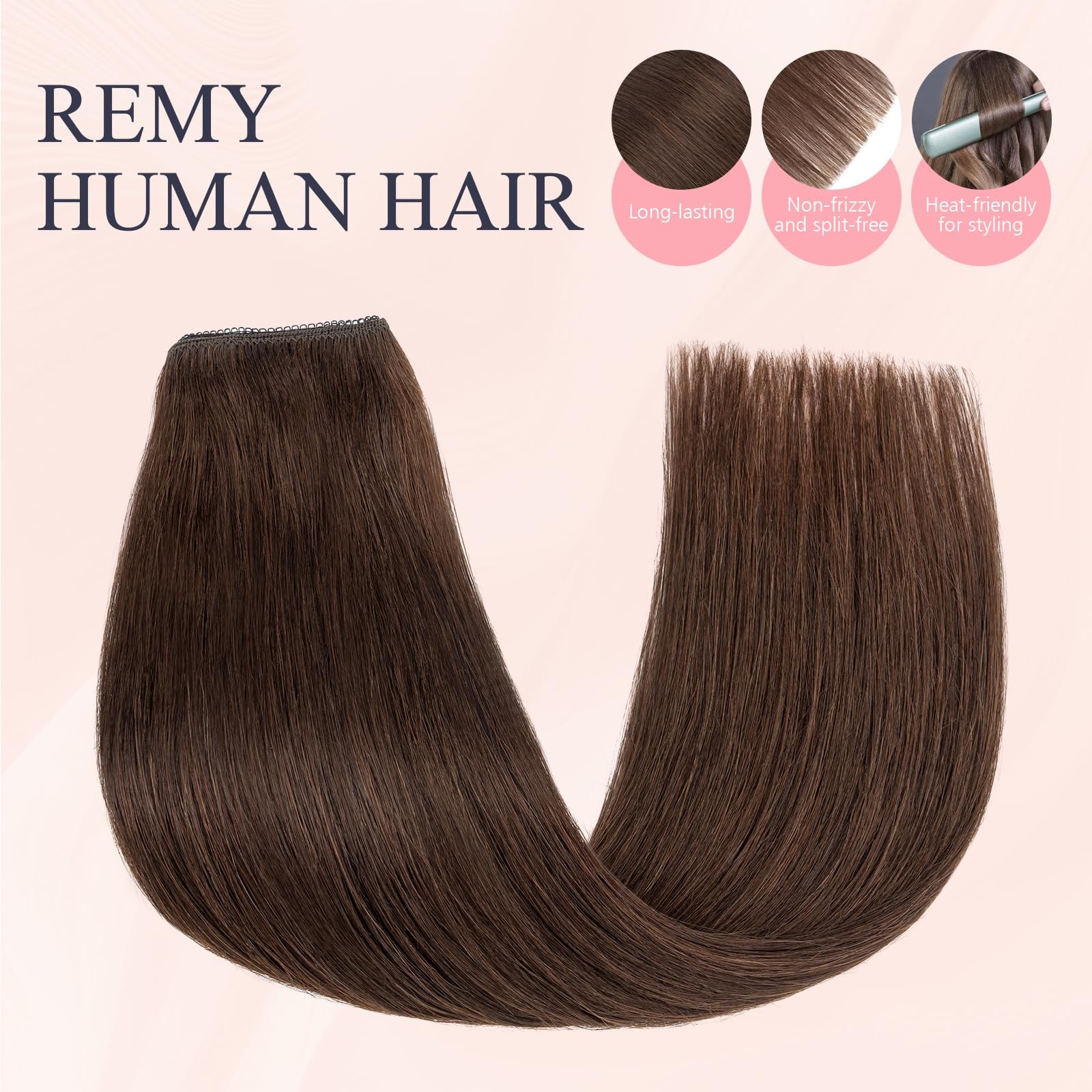 Tess Halo Hair Extensions Real Human Hair Remy Hair 12 Inch Straight Adjustable