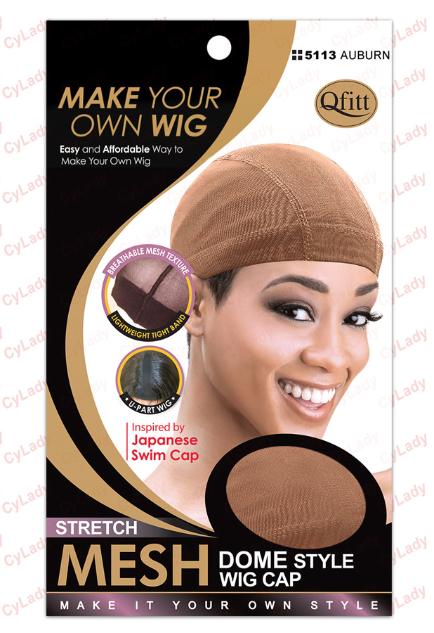 6 Pcs QFITT MESH DOME STYLE WIG CAP Black,Brown,Auburn,Beige