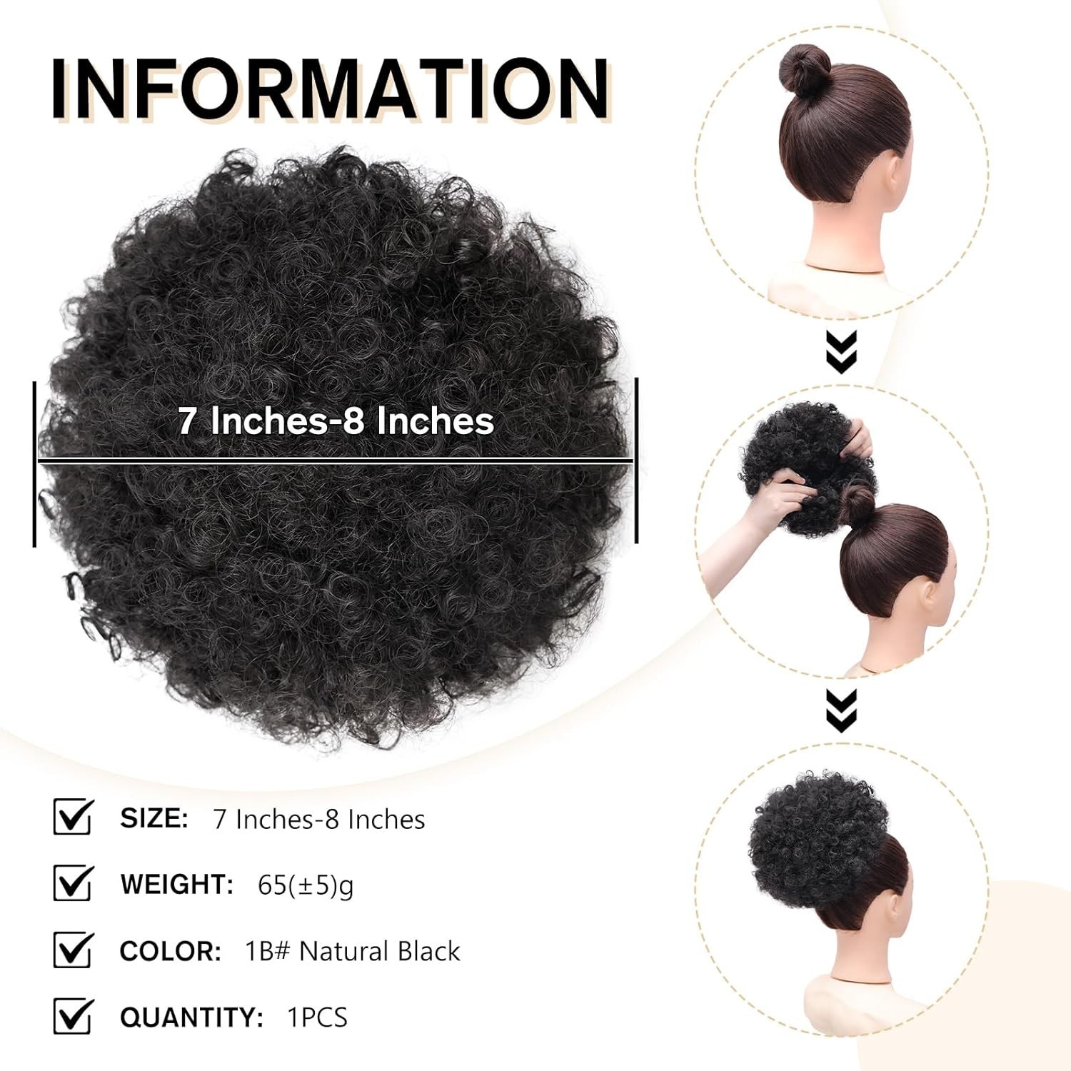 Versatile Synthetic Afro Puff Instant Hair Extension – Perfect for All Occasions