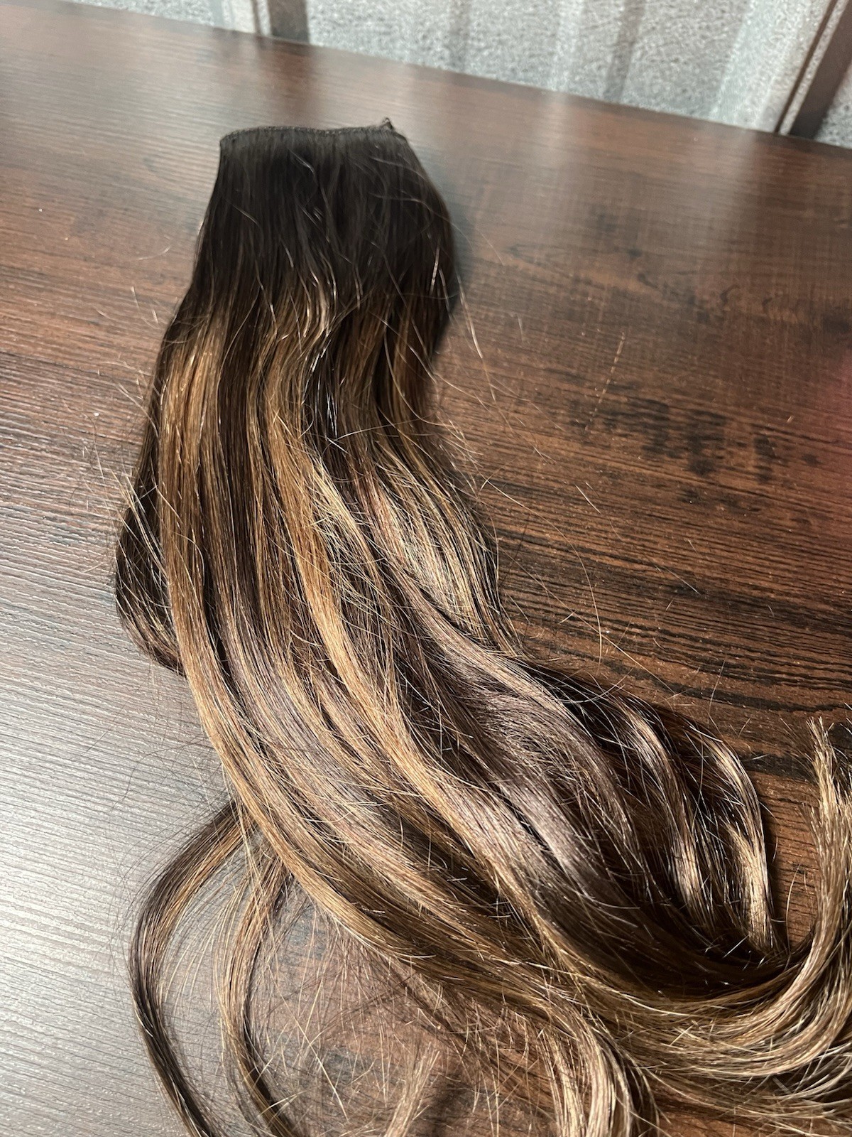 WENNALIFE Wire Hair Extensions Real Human Hair 16 inch 95g Balayage