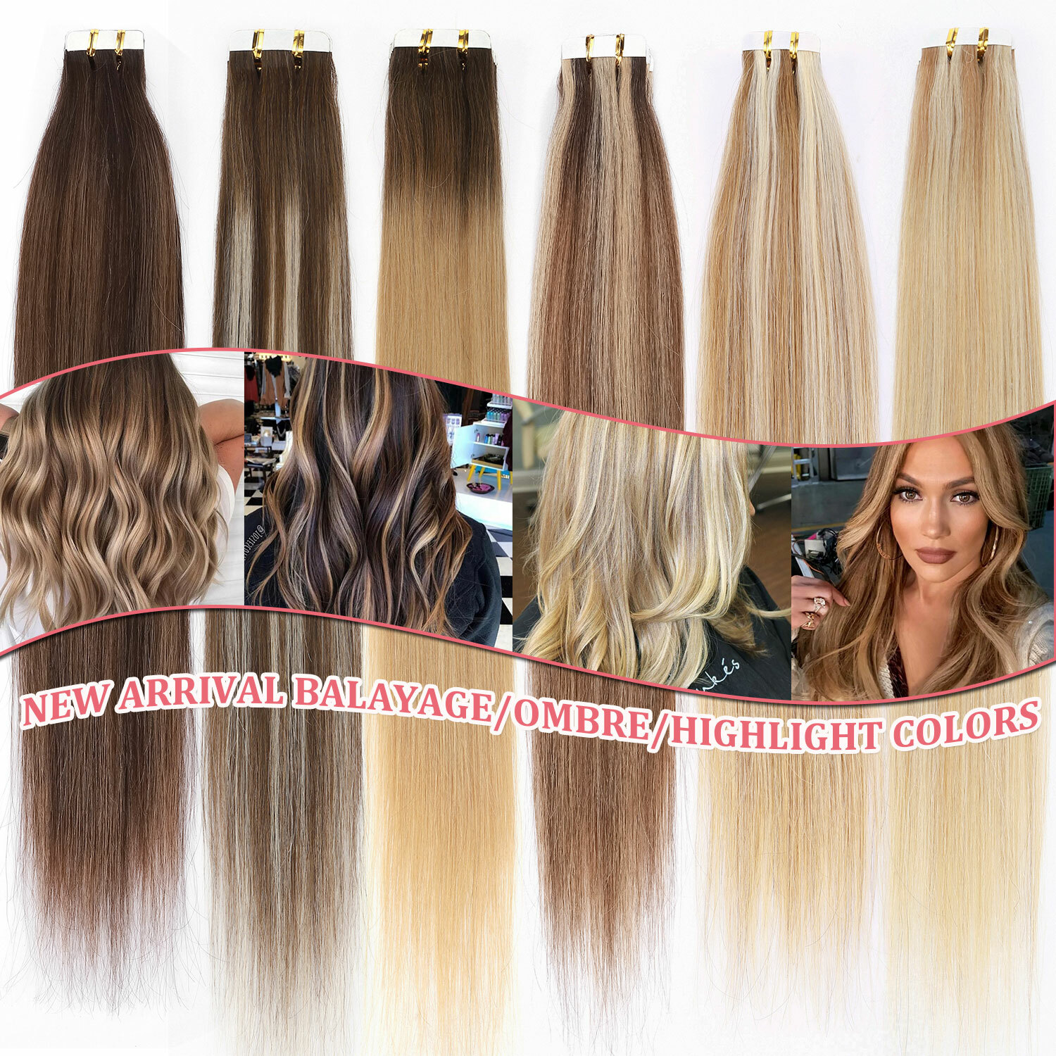20/40/60PCS THICK Tape In 100% Remy Human Hair Extensions Russian Skin Weft GREY
