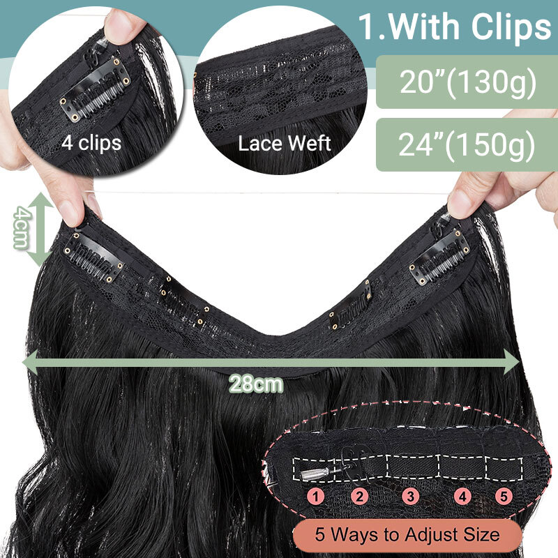 Wire In Natural Hair Extension Elastic Band Secret Miracle Ring Balayage/Ombre