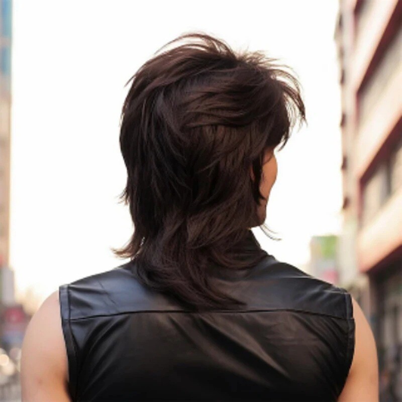 80s Mullet Wig Adult Men’s Pop Rocker Fancy Dress Costume Accessory Wig