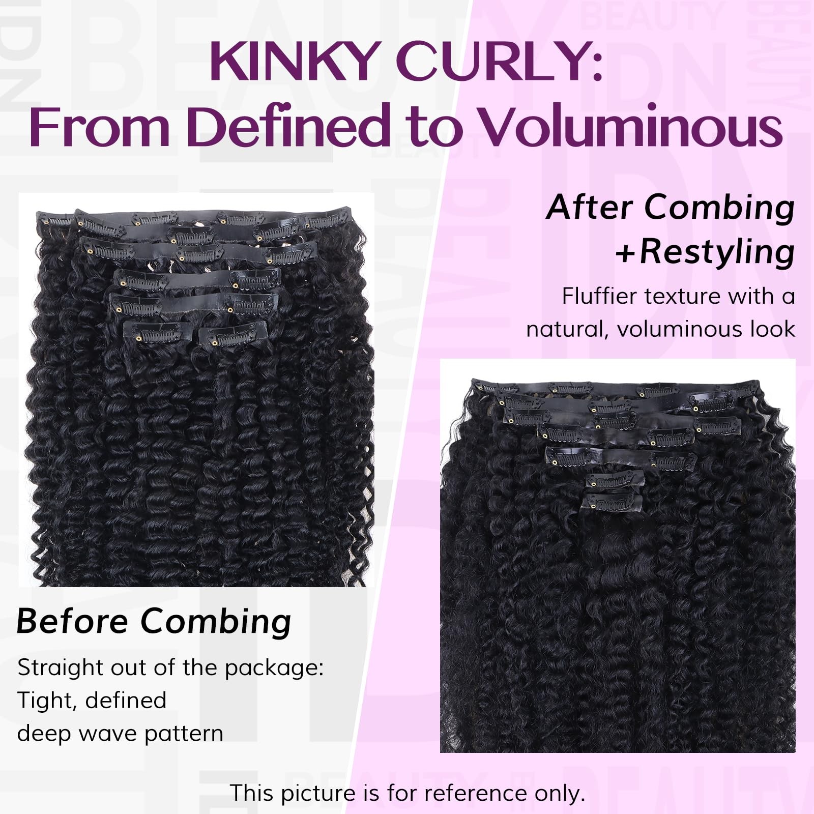 Idn Beauty Seamless Clip In Hair Extensions Human Hair 3C 4A 4C Afro Kinky