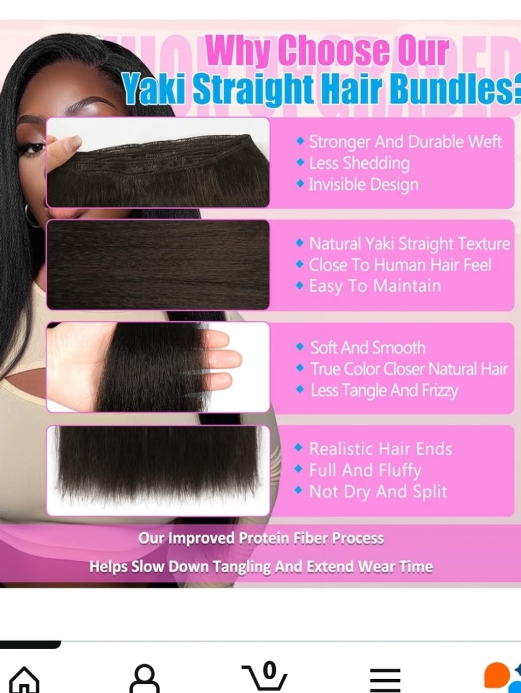 Yaki Straight Hair Bundles Pure Protein Fiber 6 Bundles, 30 Inches