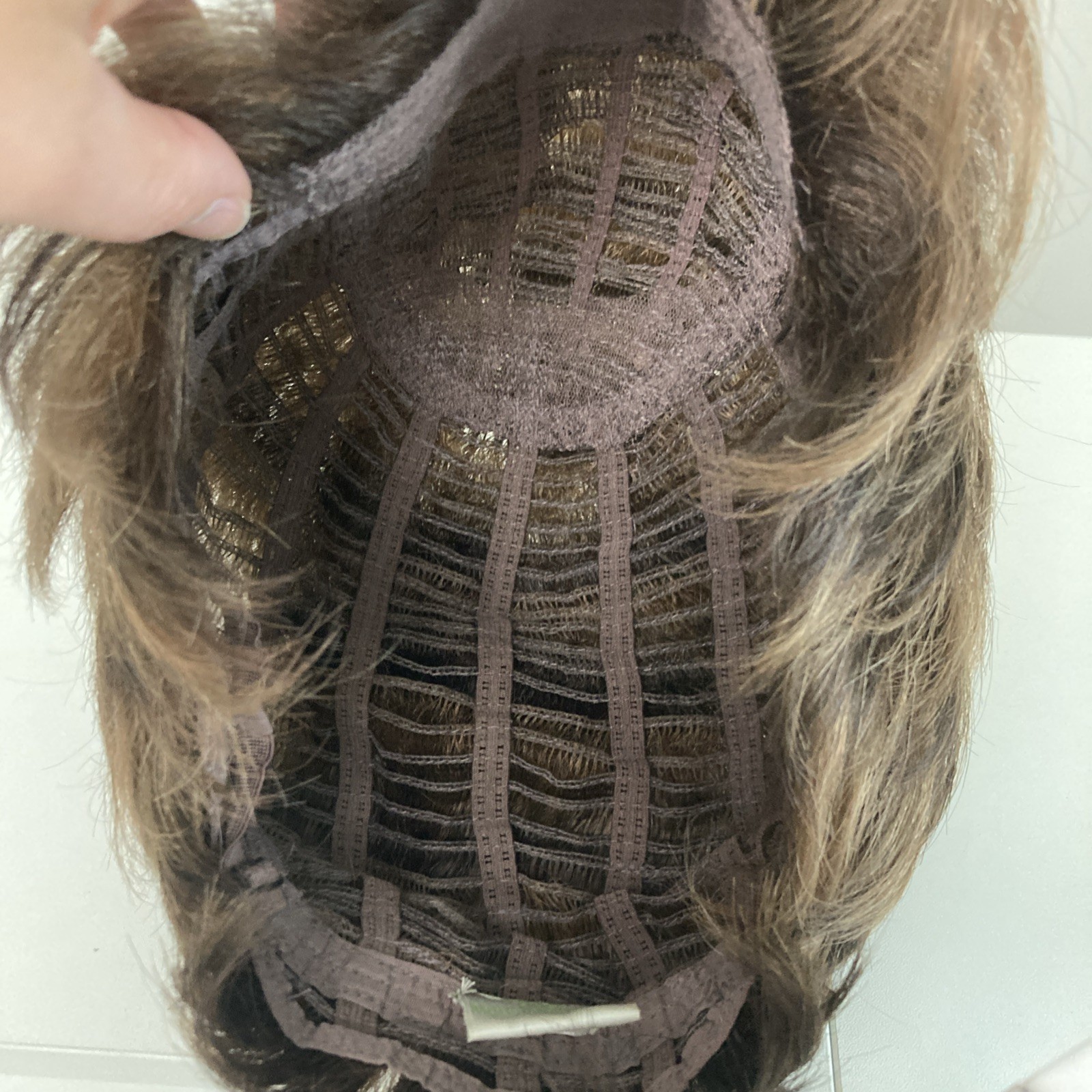 Envy Layered Wig Synthetic Short Classic Cap Womens Brown + Topper Lot 2 Pc
