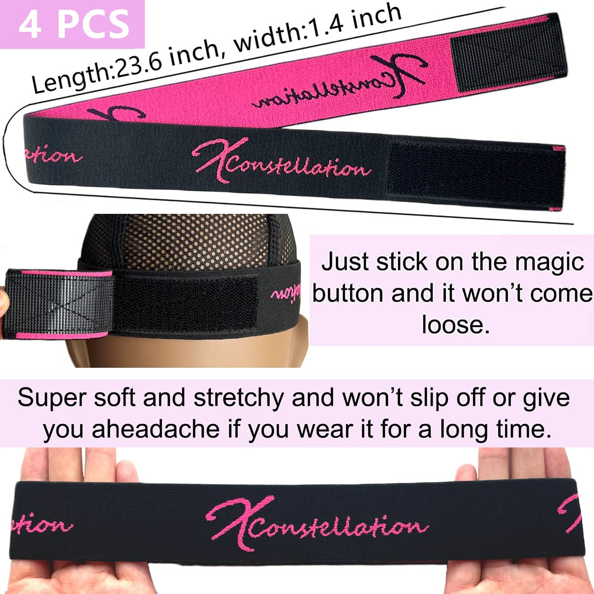 Wig Band Elastic Bands for Wig Edges, Baby Hair Keeping, and Edge Laying – Lace