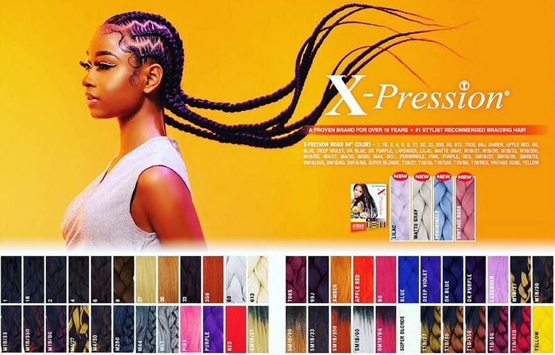 4 Packs X-pression Xpression Expression 100% Kanekalon Braid Hair 2-3dy shipping