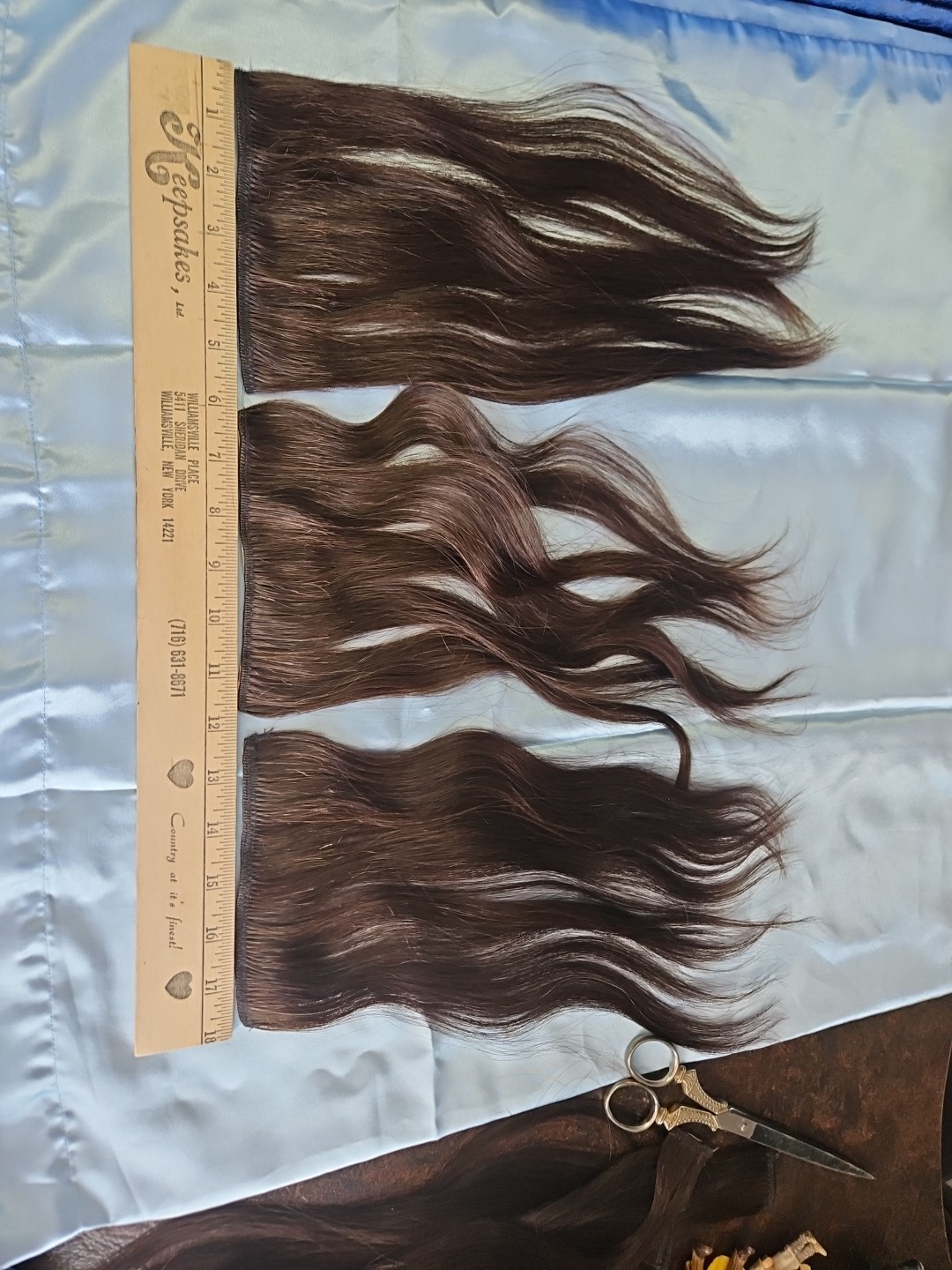 Remy Human Hair Filler Extensions Hair clips, full Set Of 12 Drk Brunette