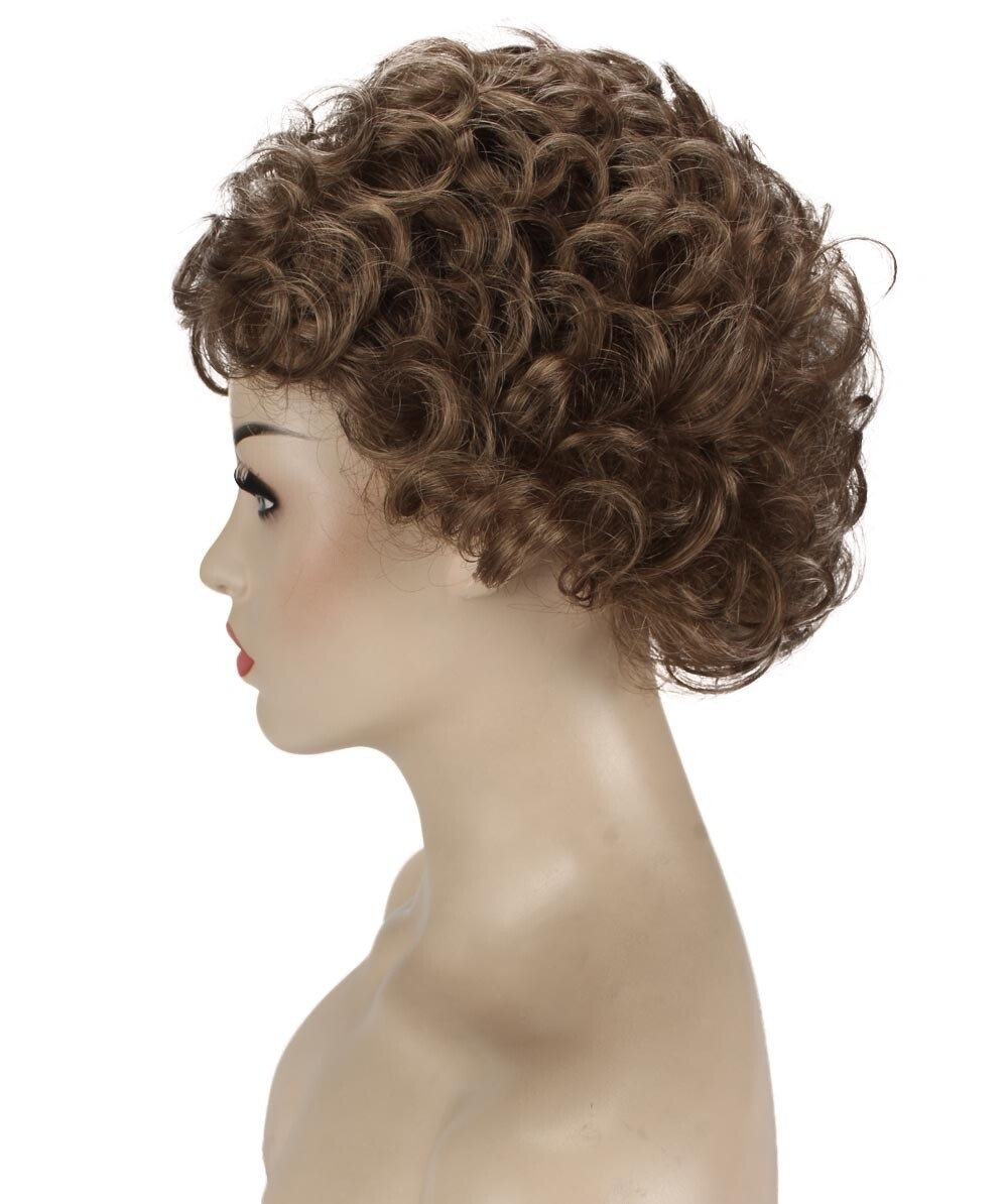 Monroe – Curly Kanekalon Synthetic Fiber Full Wig, 4 – 4.5 in, Ash Light Brown