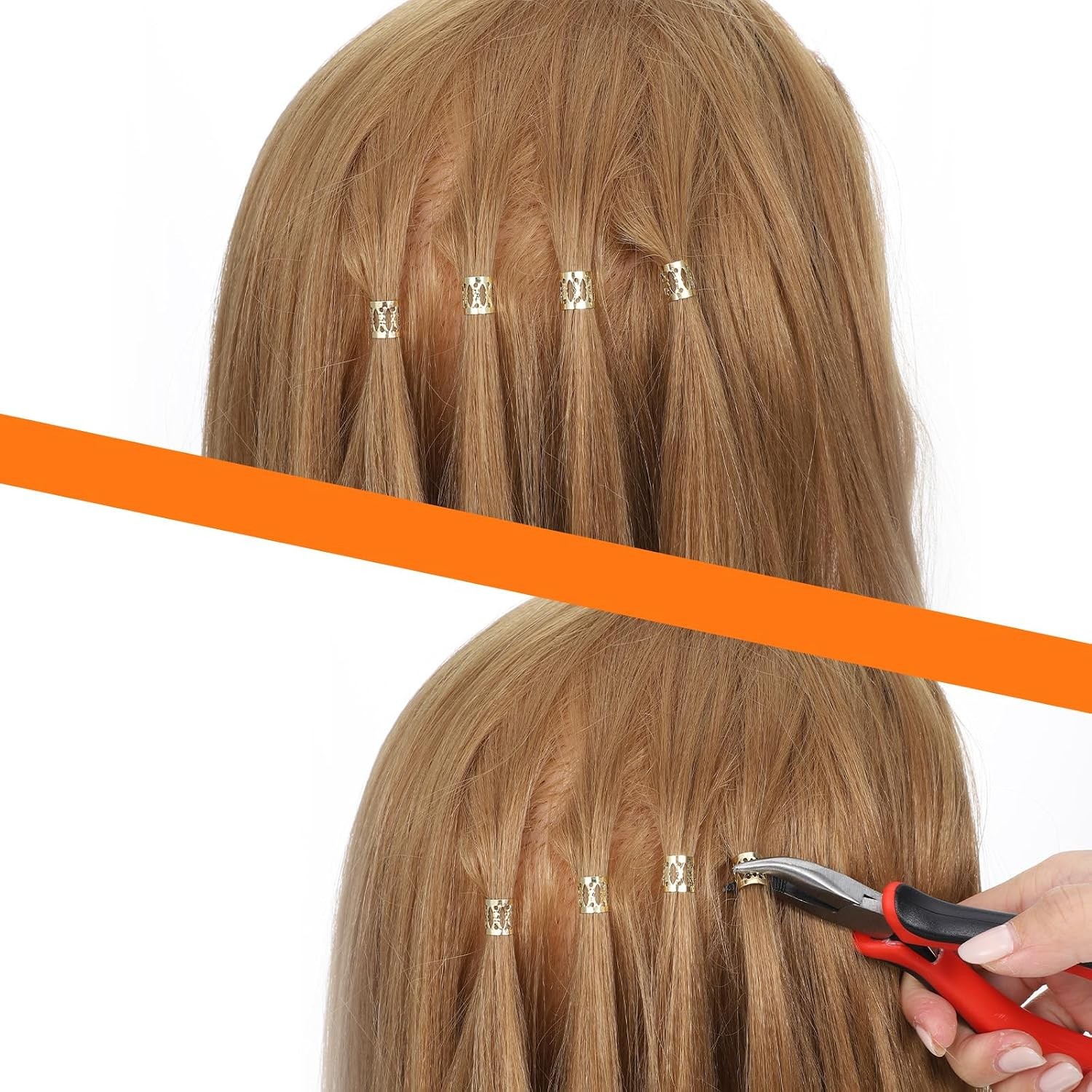 3 Pcs Hair Extension Beads Kit, Micro Link Tool Kit Loop Needle Threader Pulling