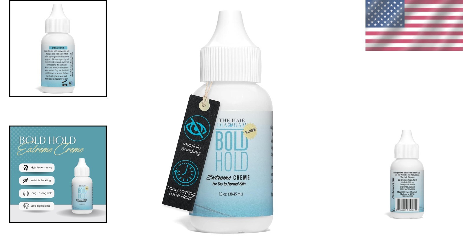 Hair System Adhesive: Bold Hold Extreme Creme, Strong, Non-Toxic, Humidity Proof