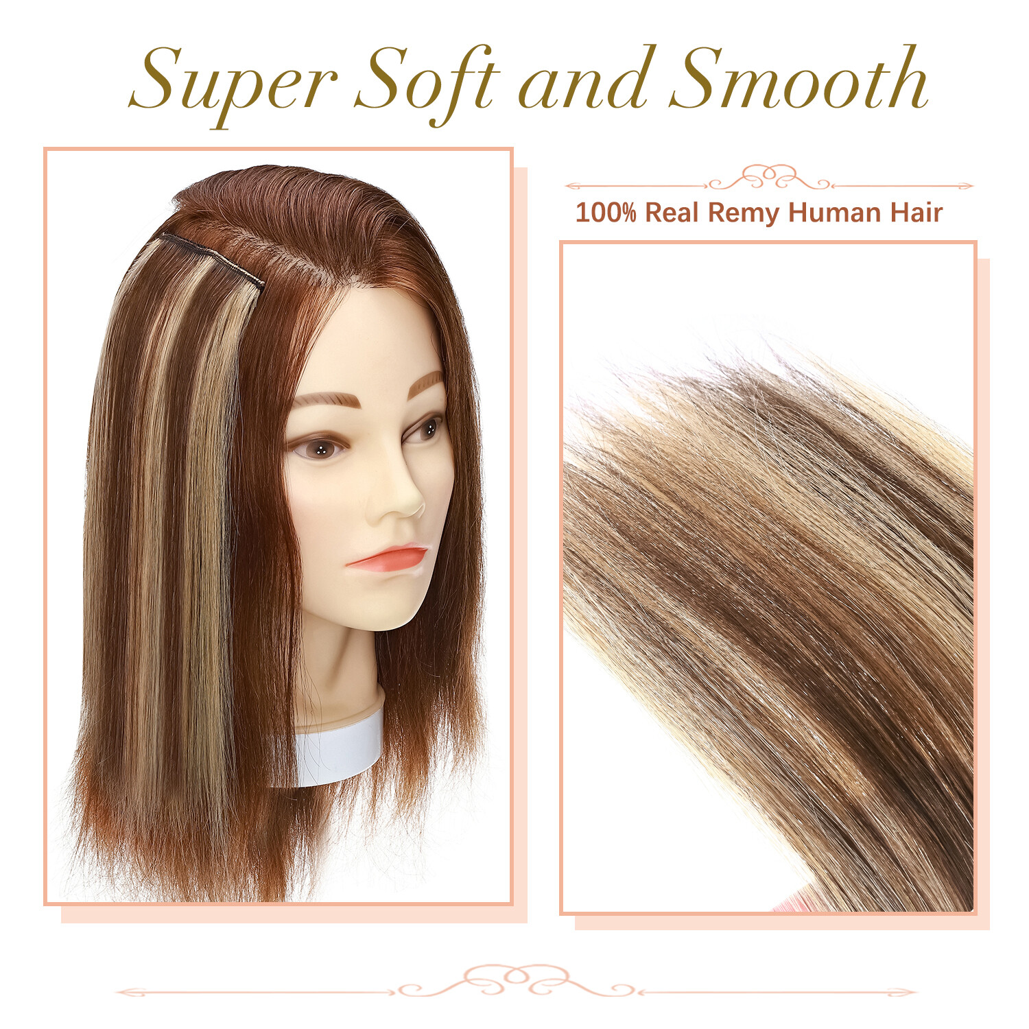 Thick Mini Hair Pad Clip In 100% Remy Human Hair Extensions Short Side Hairpiece