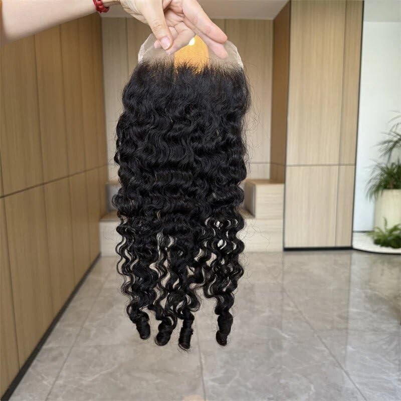 Lemoda 5×5 Burmese Curly Closure HD Transparent 5×5 Lace Closure 15A Virgin Burm