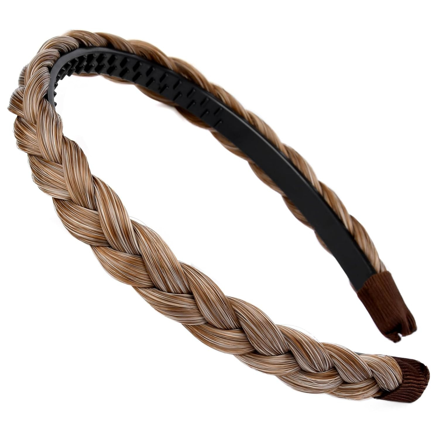 Width 0.6 Inches Narrow Synthetic Hair Plaited Headband Braid with Teeth Hair Ba