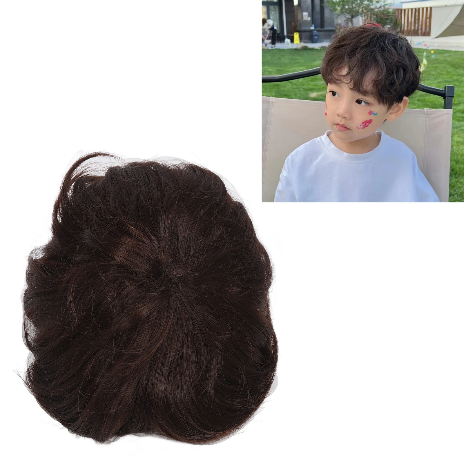 Boy Curly Short Wig Boy Fluffy Texture Curly Short Synthetic Hair For Childern