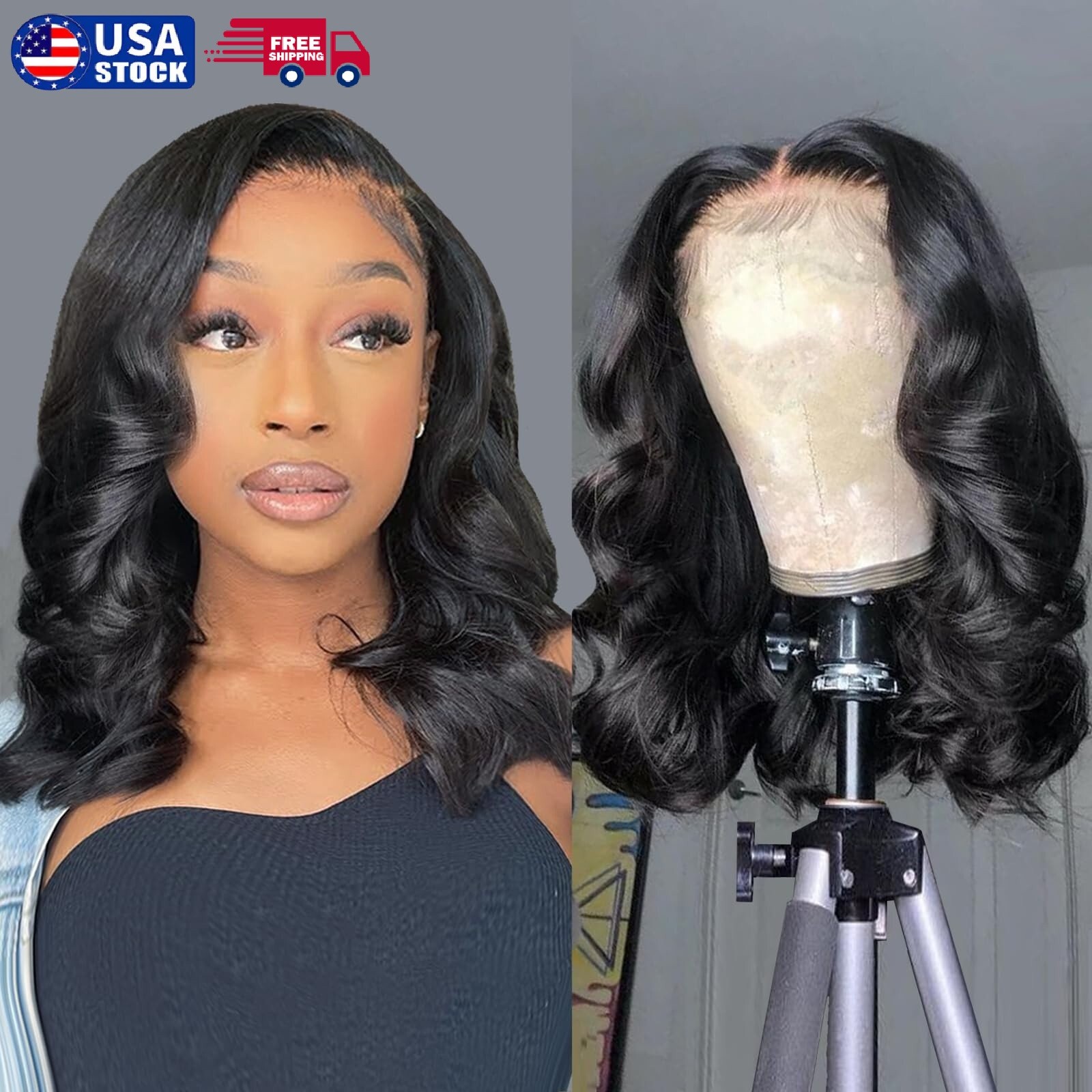 Bob Wear and Go Glueless Wigs Human Hair 13×4 Pre Cut Body Wave Lace Front Wig