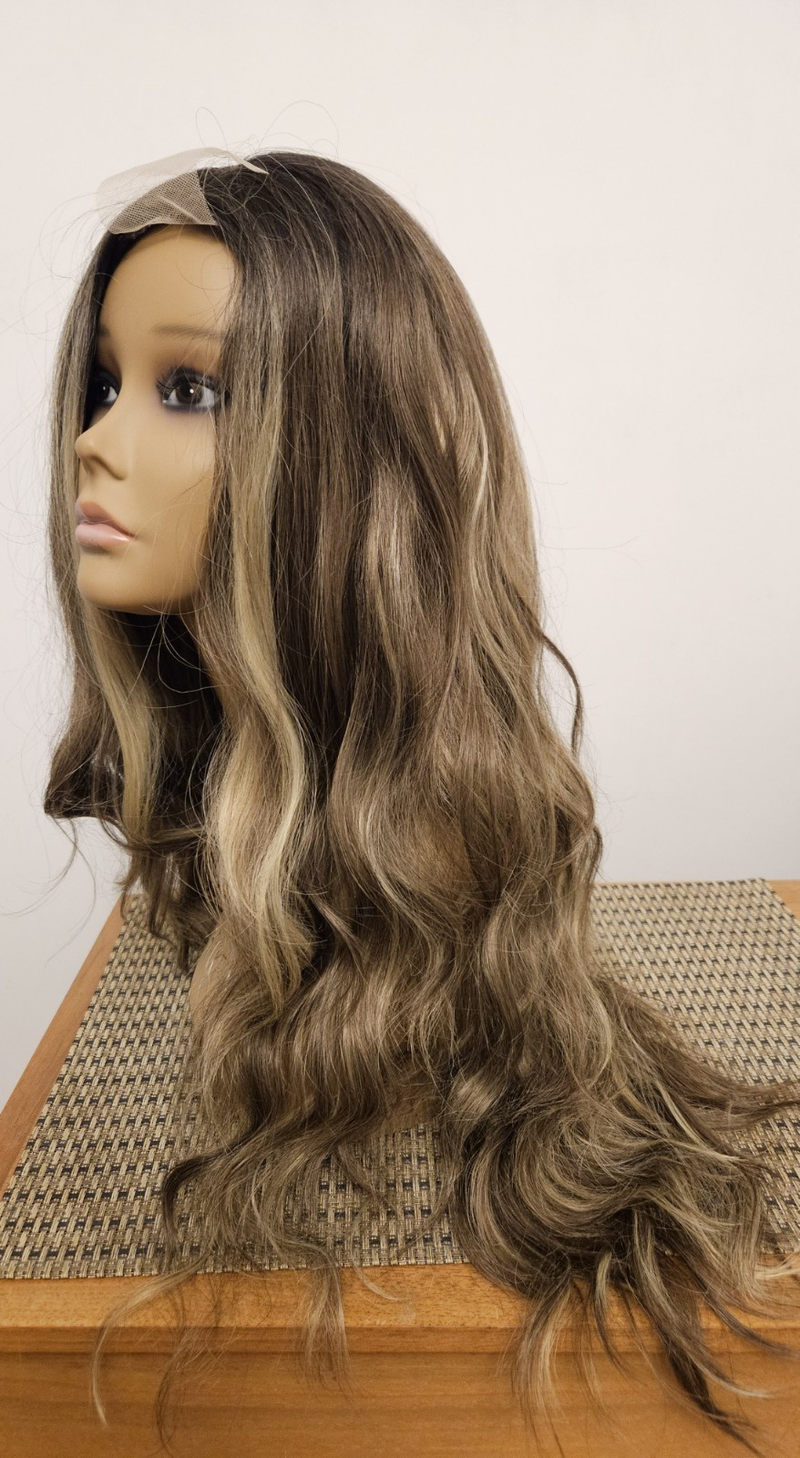 NEW LONG LACE FRONT MIXED BROWN WAVY HAIR WIG HIGHLIGHTS