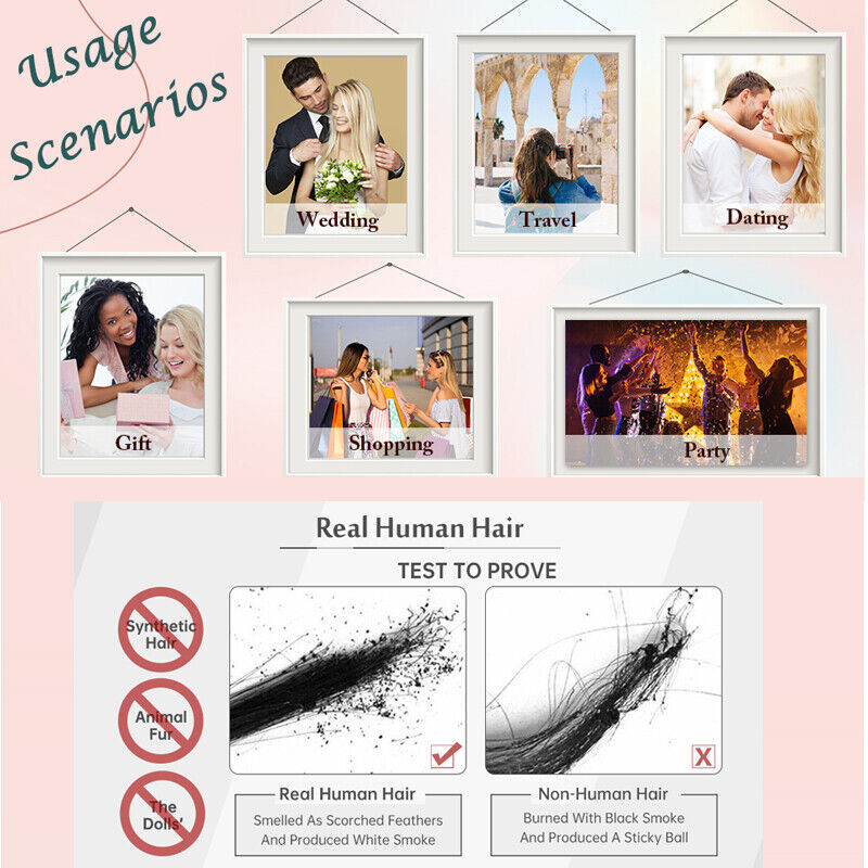 V-Shape Clip In 100% Real Remy Human Hair Extensions One Piece Weft Brunette 8A