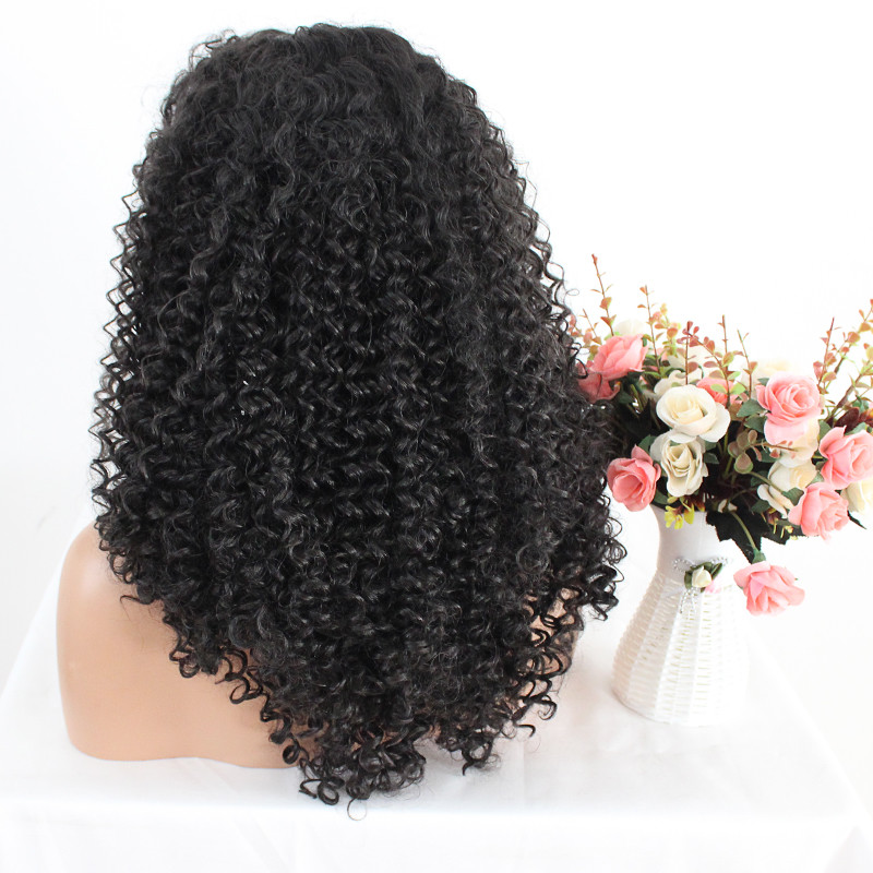 Fashion Afro Curly Wig Black Synthetic Short Full Wig African American Women Wig