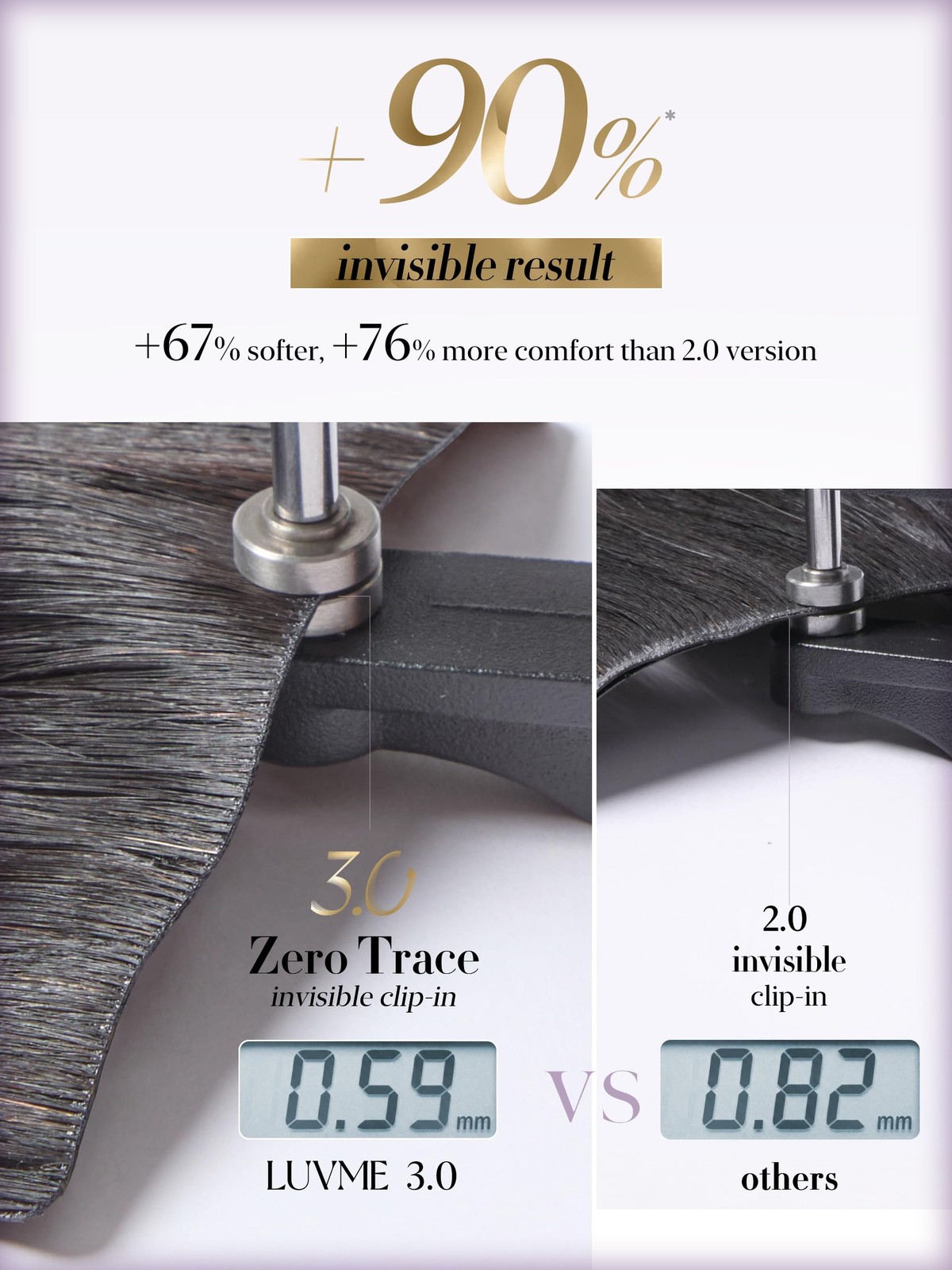 0.59mm Zero Trace Invisible Clip in Hair Extensions, Silky Straight 7 Pcs 100…