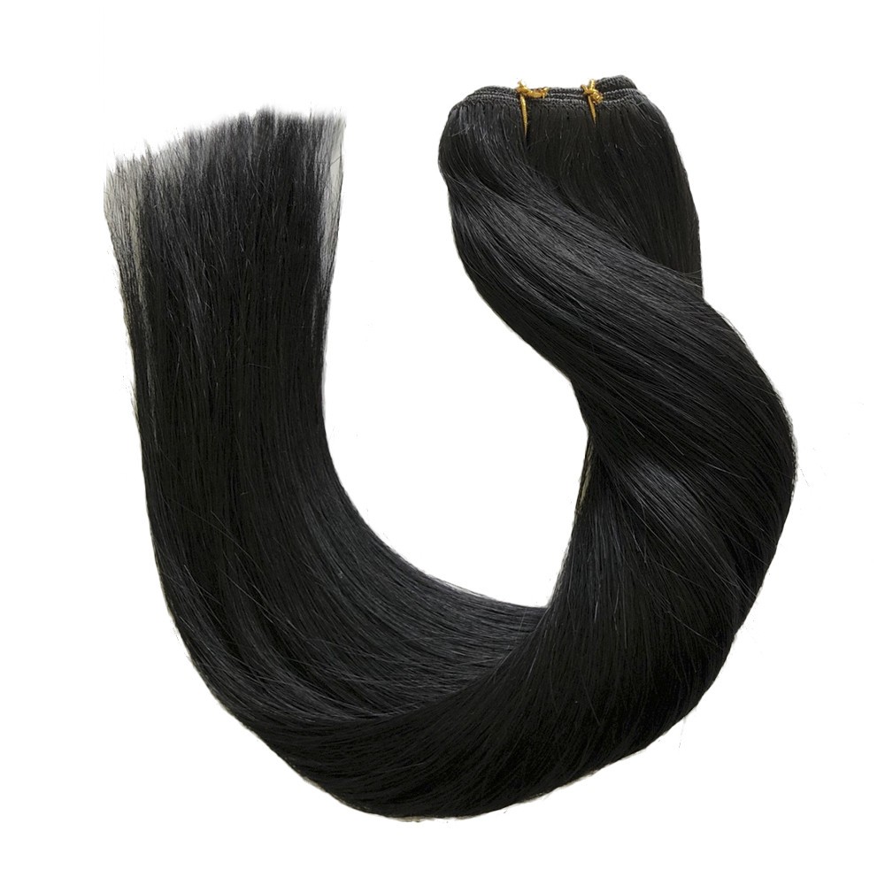 100%Human Hair Weft Hair Extensions Double Weft Machine Stitching Remy Real Hair