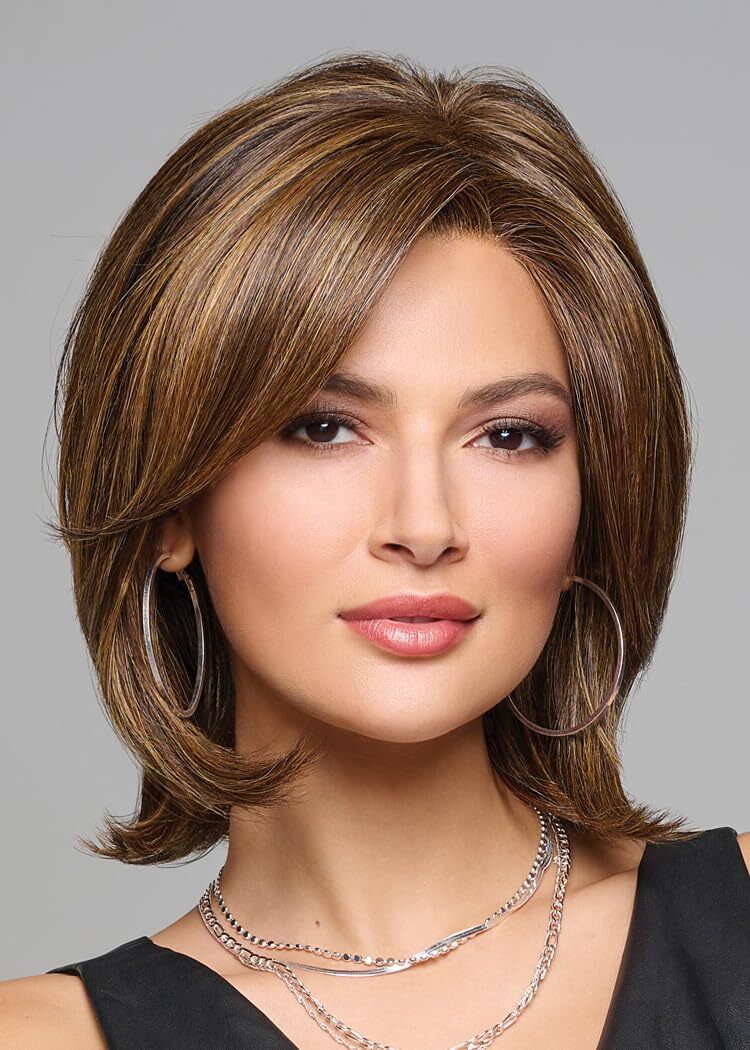Raquel Welch Take A Bow Chin Length Layered Wig by Hairuwear, RL4/6 Black Coffee