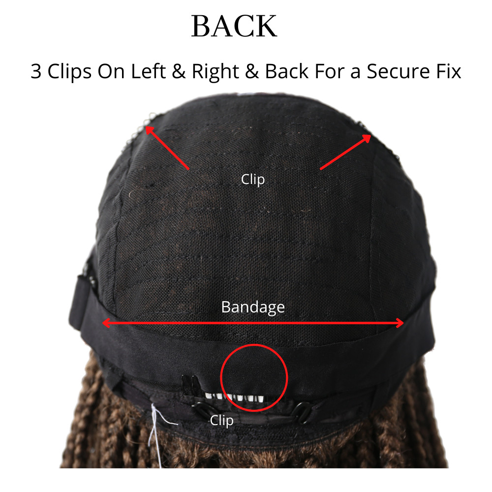 Hand Tied Lace Front Lightweight Box Braids Women Wig Synthetic Wavy Hair 29″ US