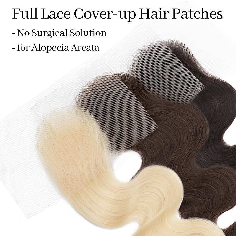 100% Remy Human Hair Hairpiece Full Lace Base Bald Spot Cover-up Patches Topper