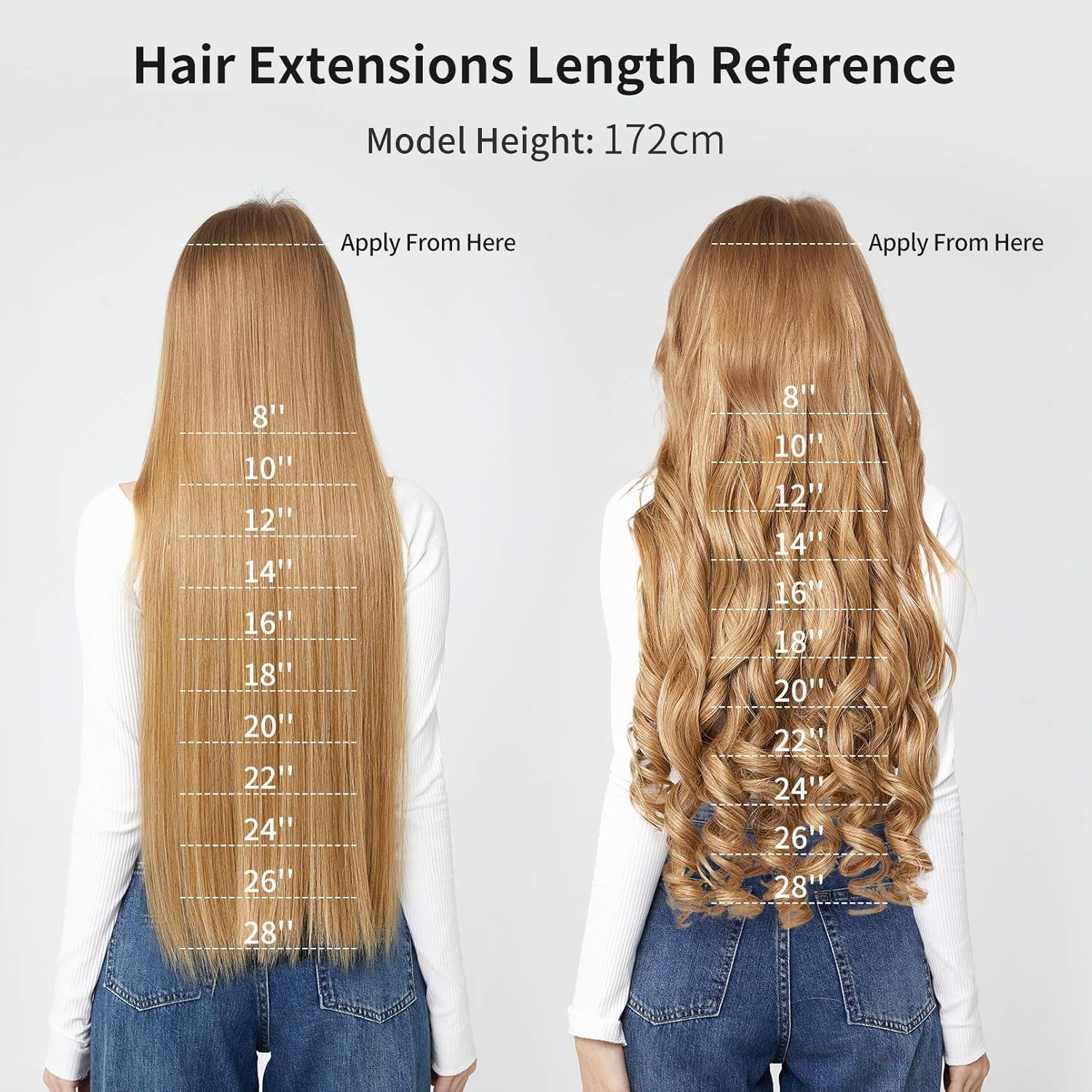 Multi-Length 20″ 22″ 24″ Long Straight Synthetic 4 PCS Set Thick Clip in on H…