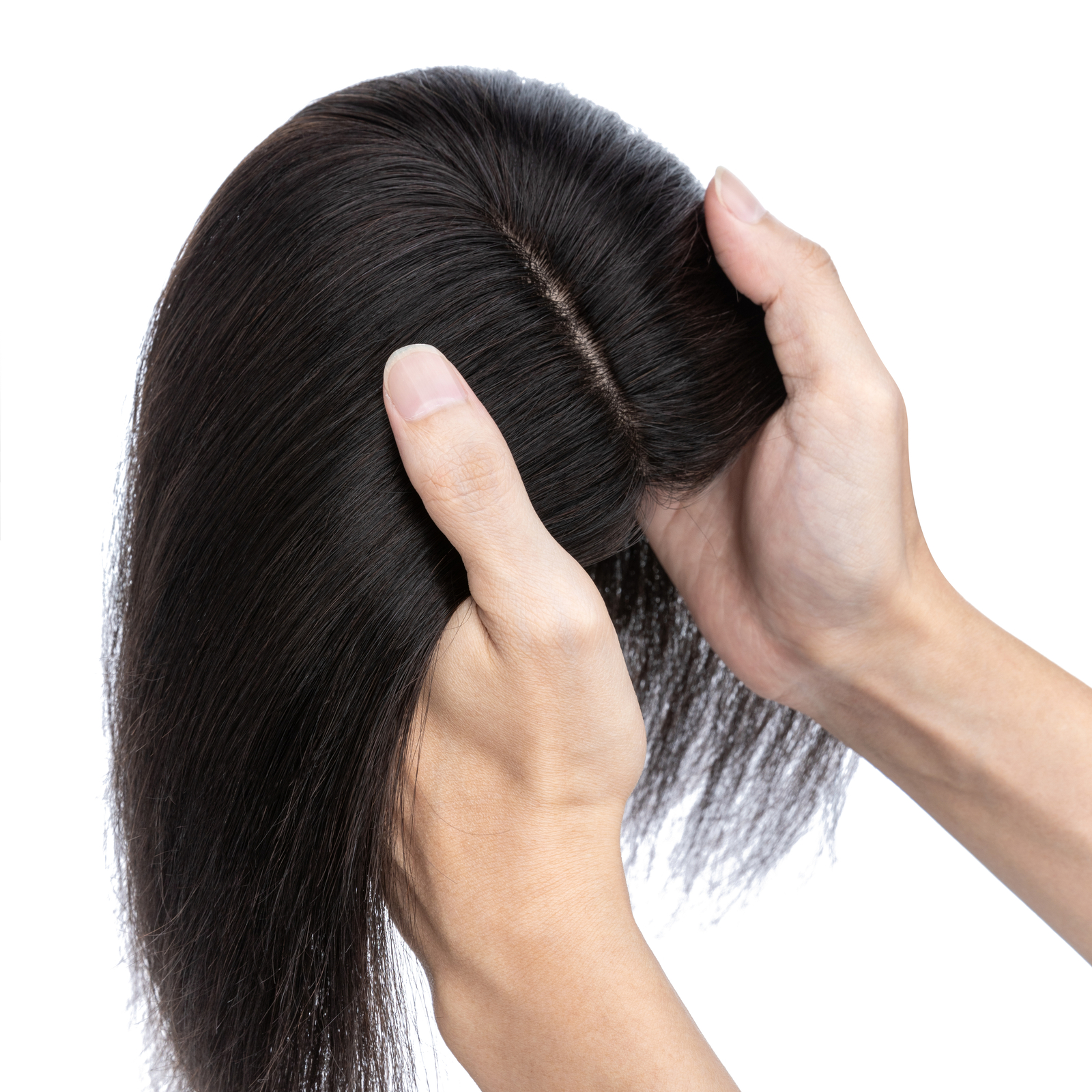 US CLEARANCE 100% Real Human Hair Clip In Top Topper Remy Piece Silk Base Toupee