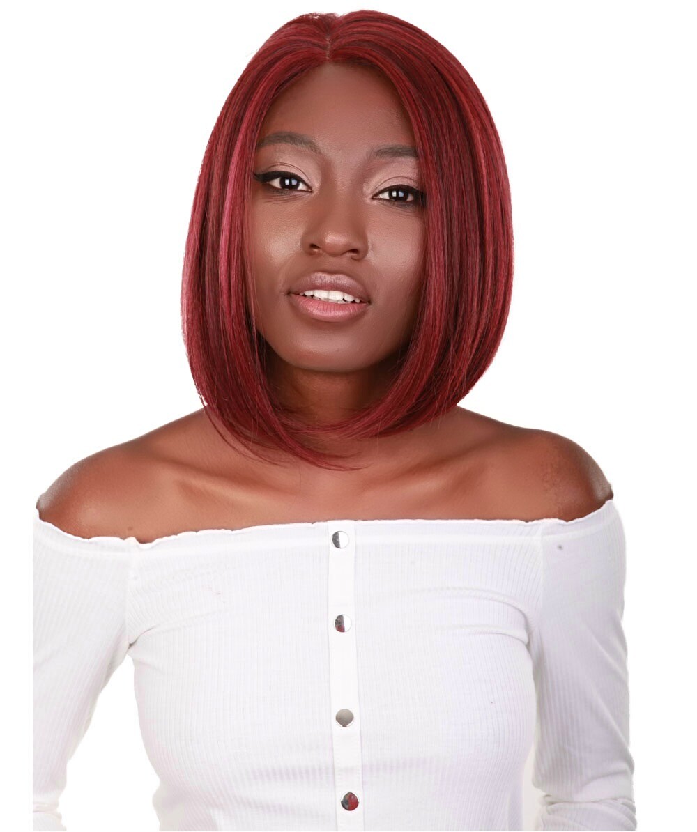 Keda Straight 9.5″ Long 4X4 Hand-Tied Lace Front Wig, Good Heat Resistant Fiber