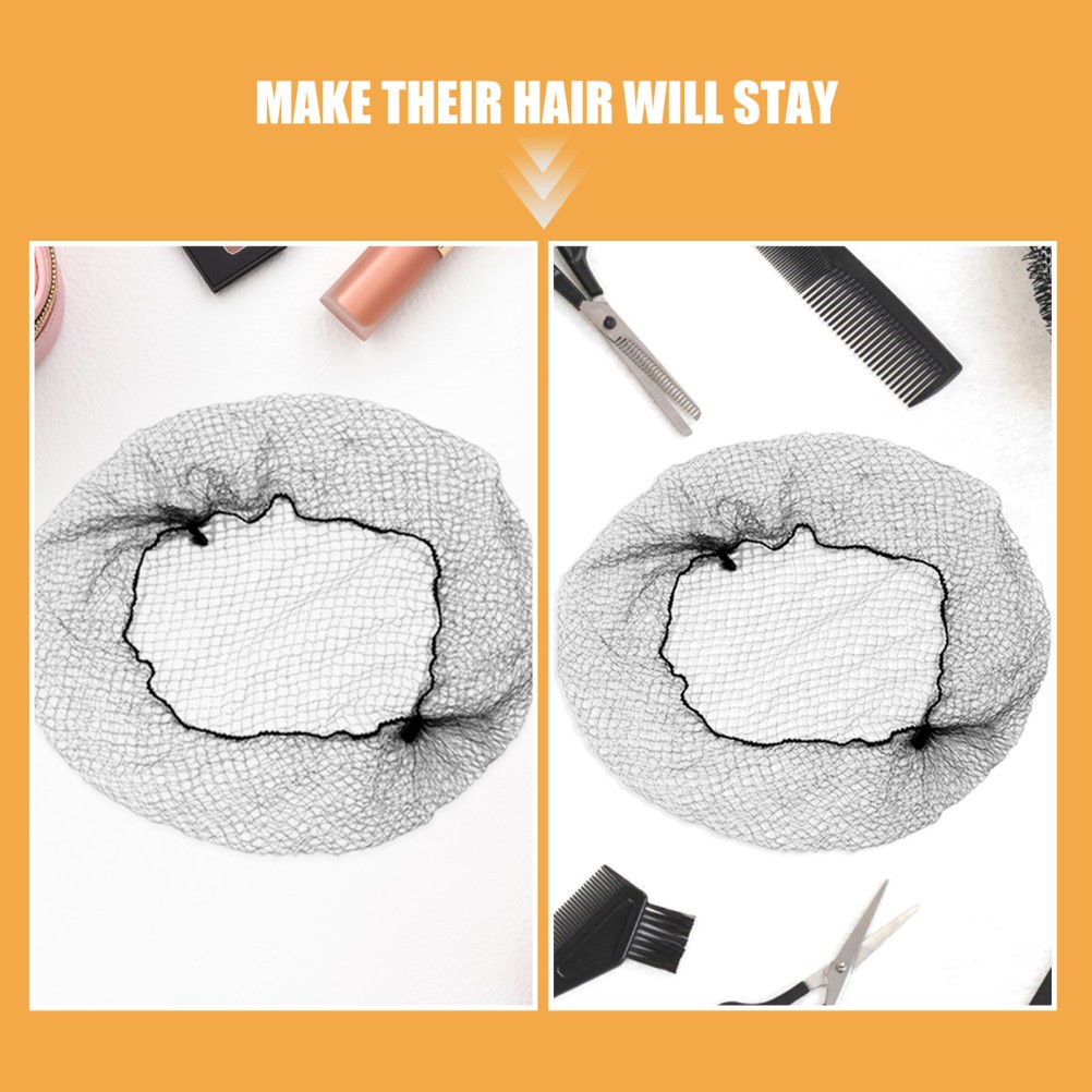 150pcs Hair Bun Net: Stretchy Elastic Updos Cover – Invisible Black Mesh Hair
